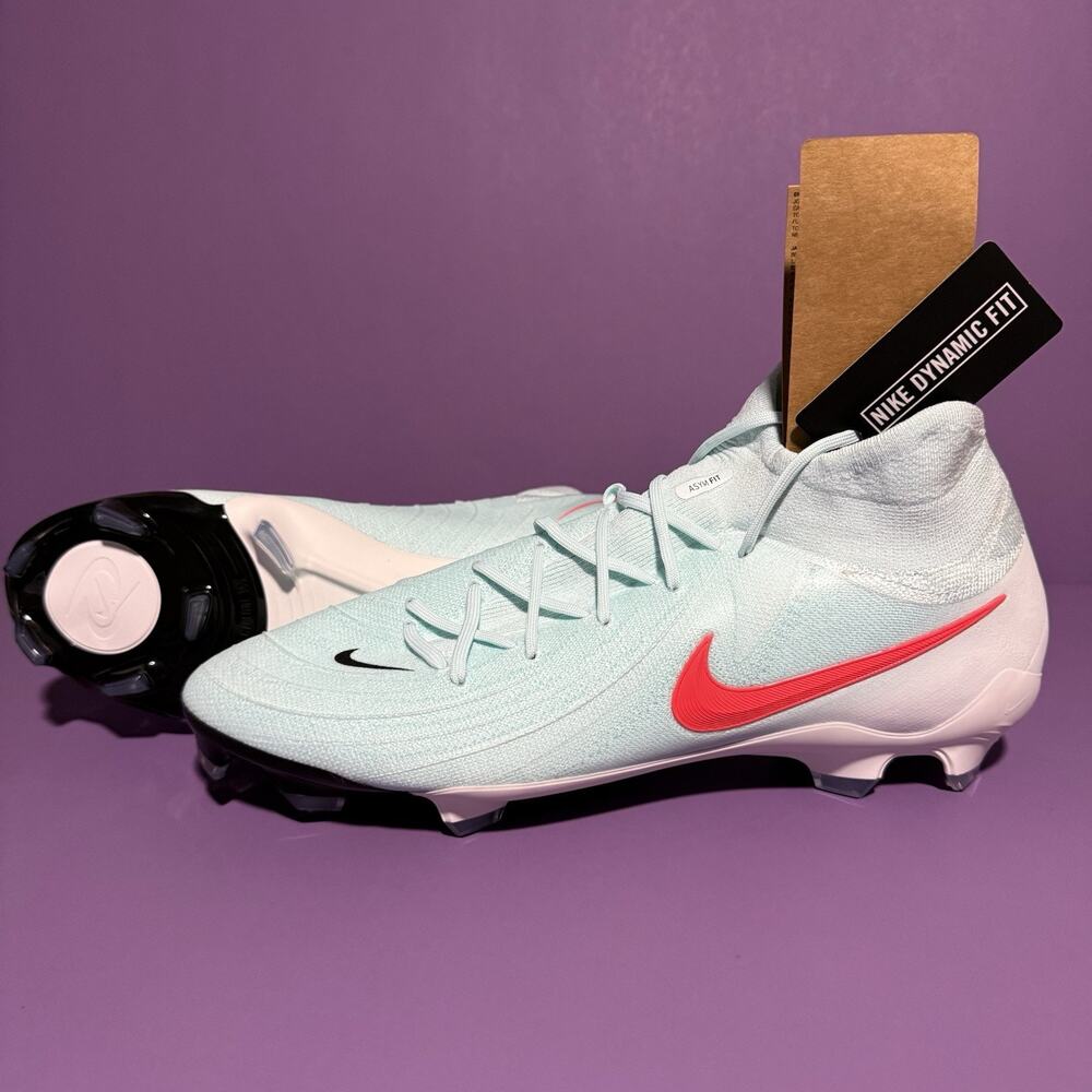 Nike Phantom Luna II Pro FG Mint Blue Soccer Cleats FJ2575-300 Men’s Size 13